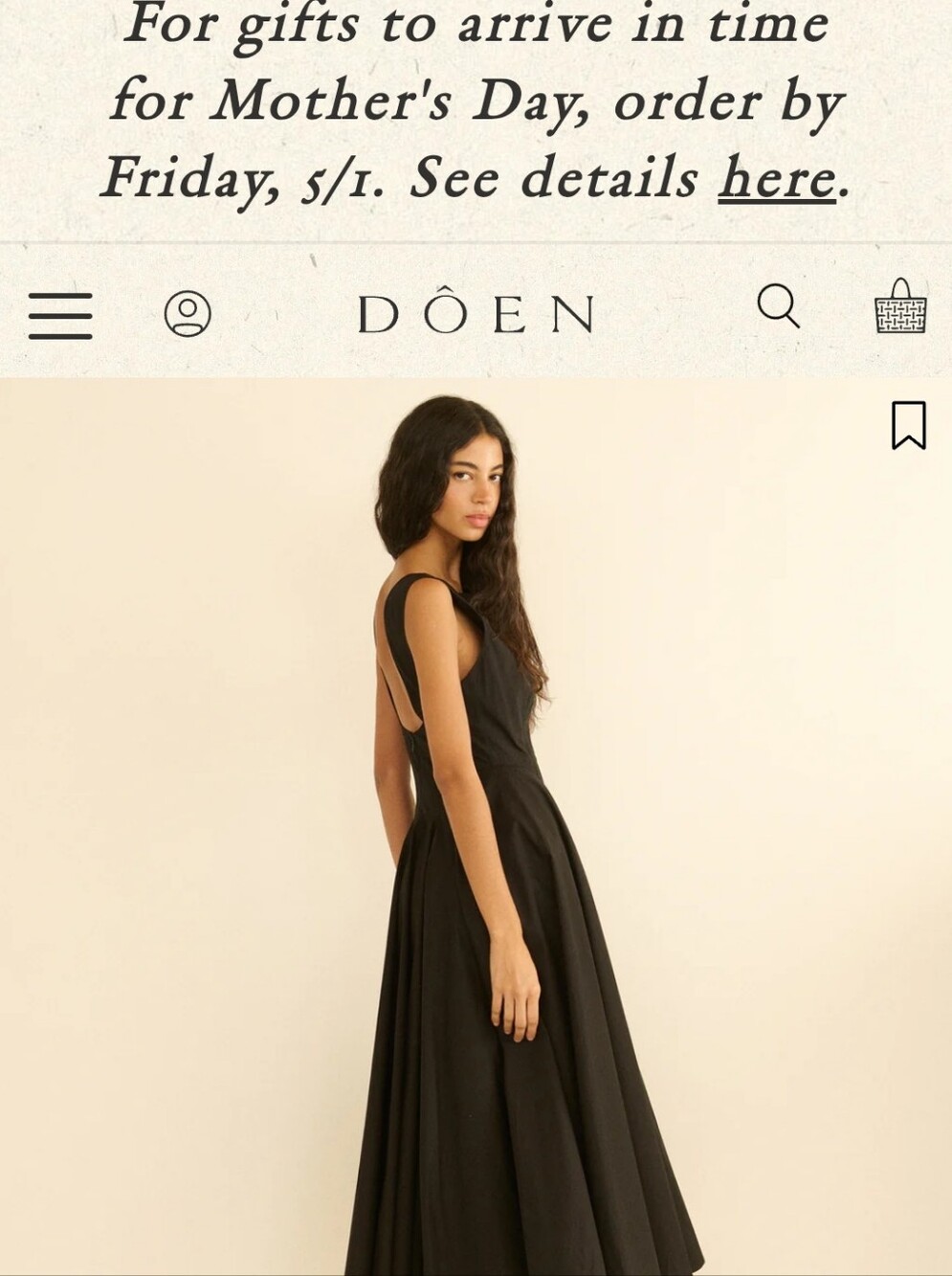 Doen Riviera Dress In Black - Picture 3 of 5